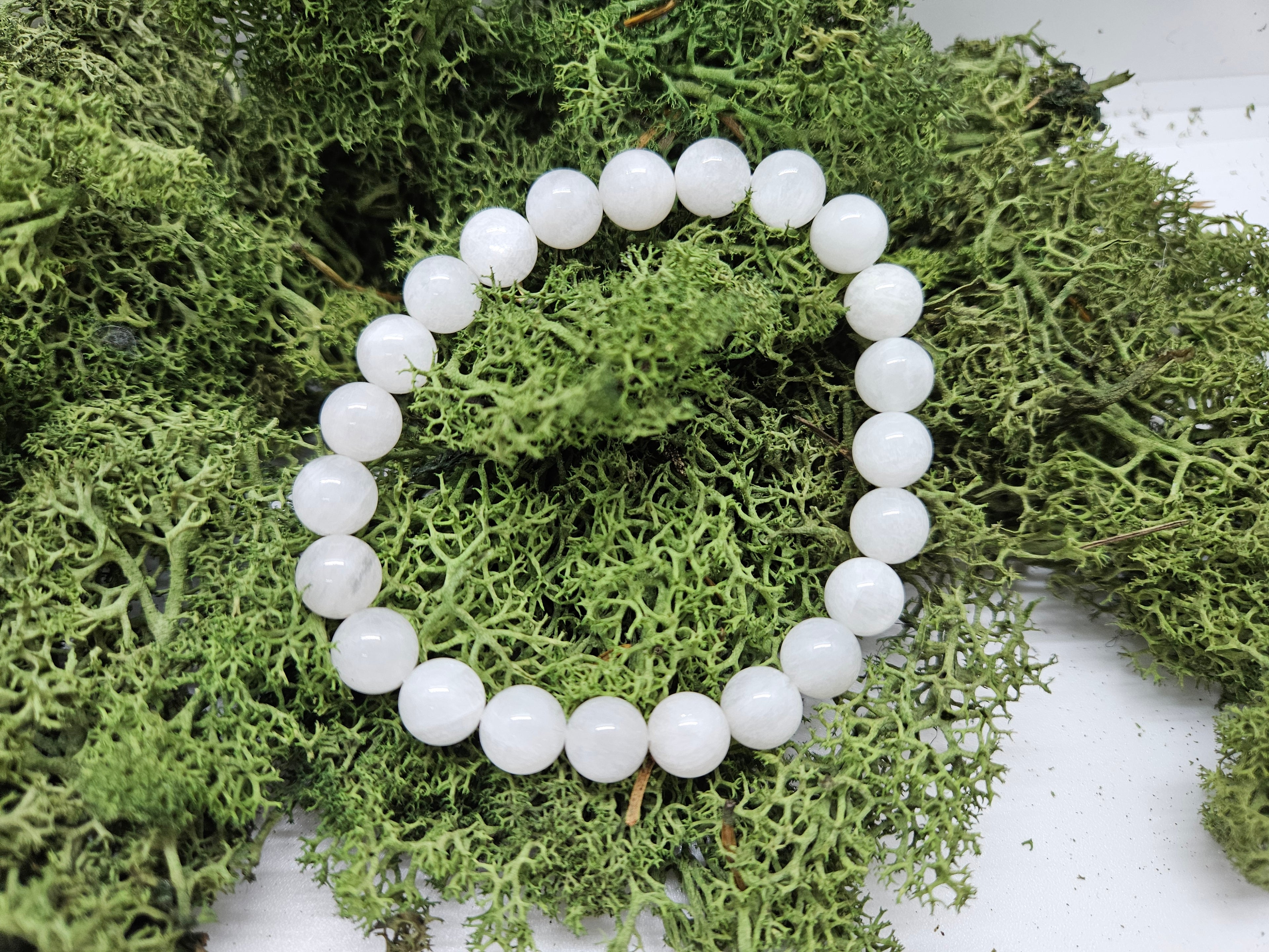 Hvit Labradoritt Armbånd