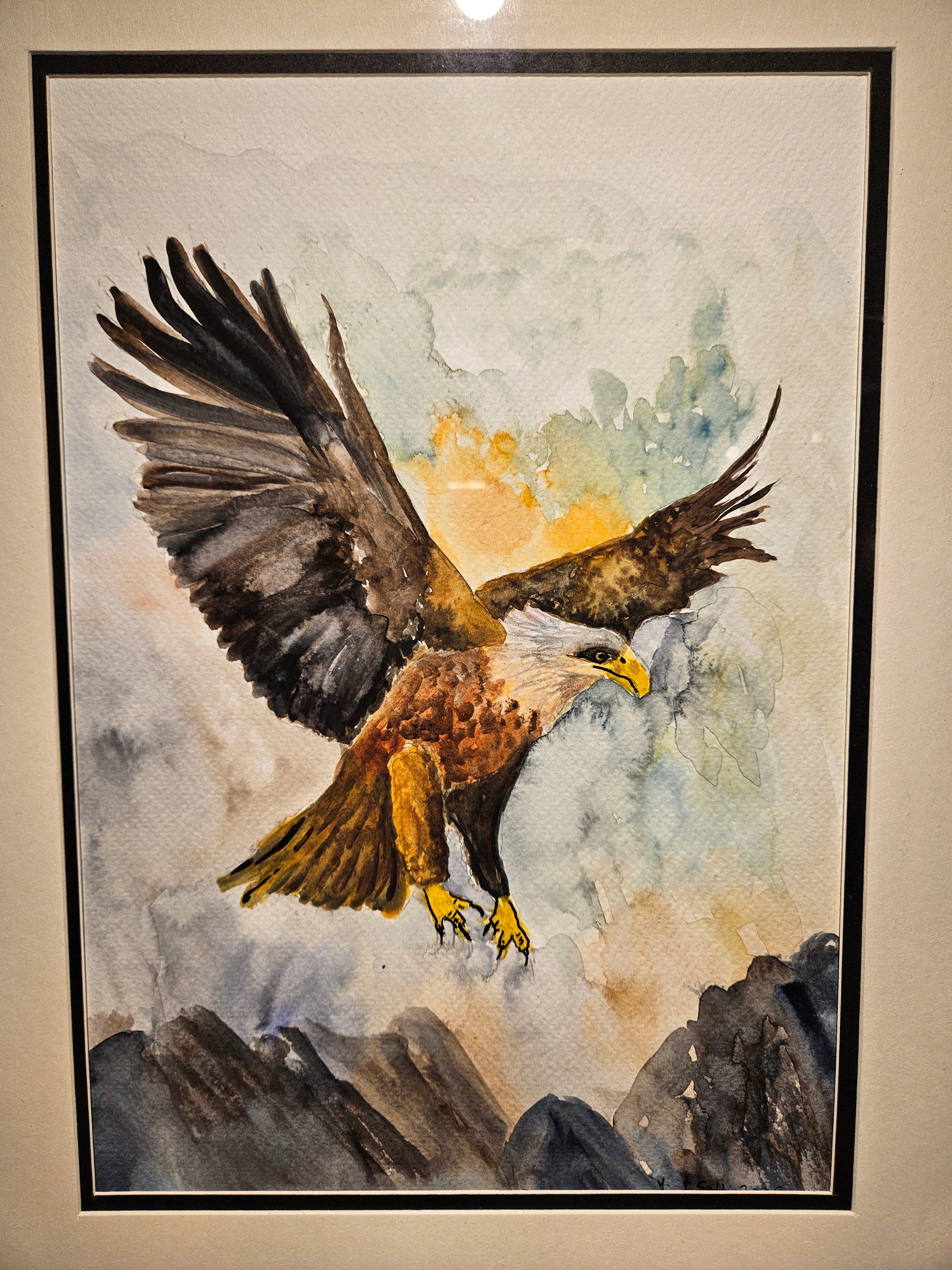 Ørn 5 - Stor Akvarell