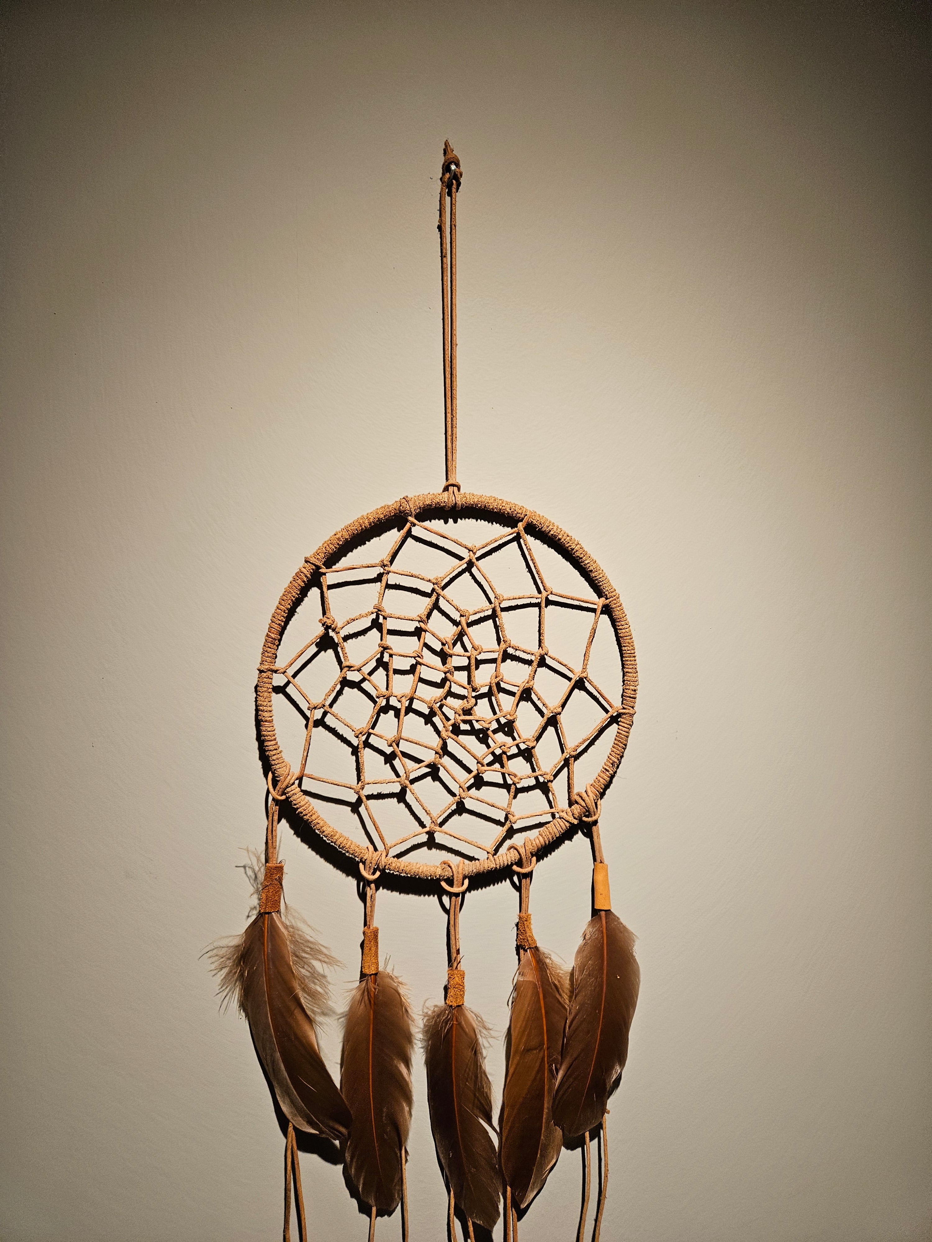 Drømmefanger Rosa med gåsefjær