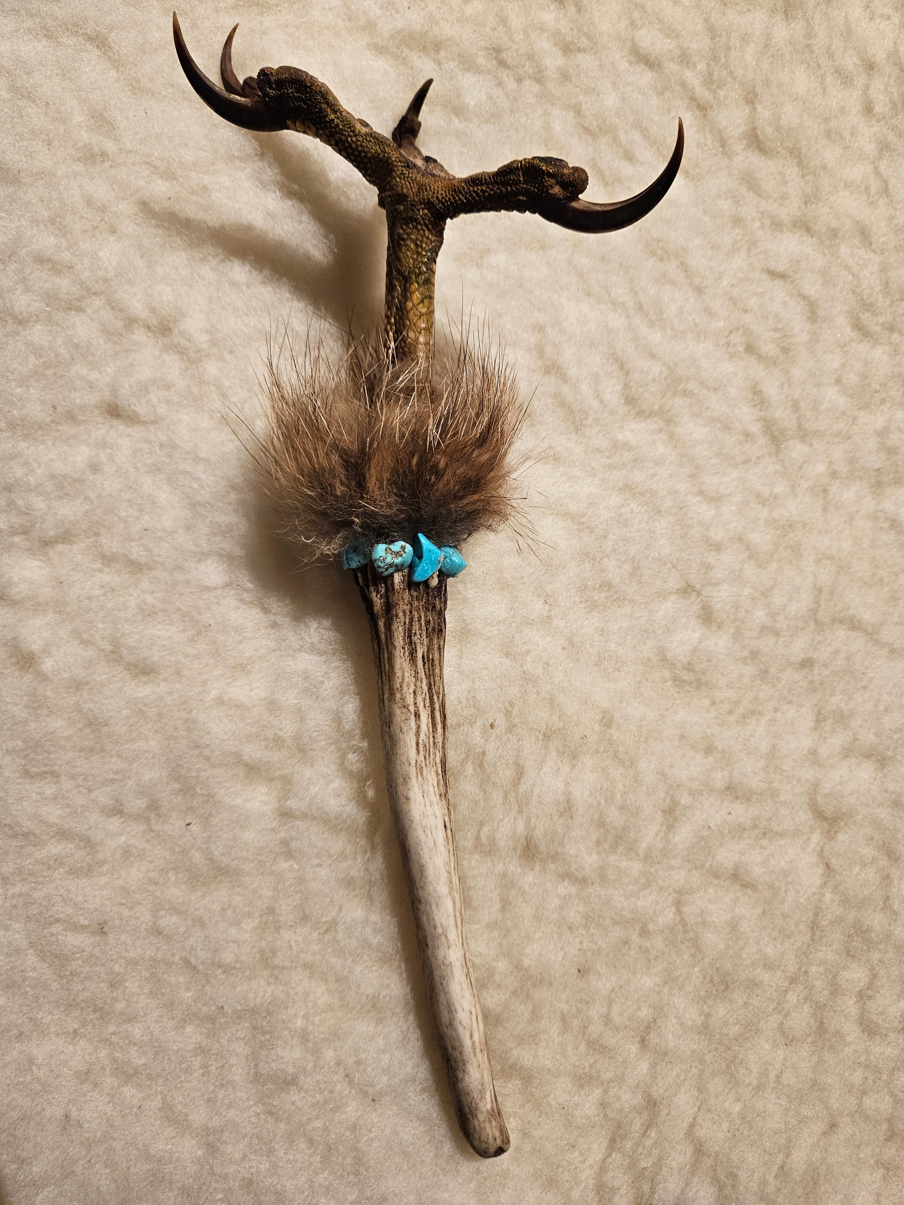 Stav med Musvåkklo - Healingstick - Talkingstick