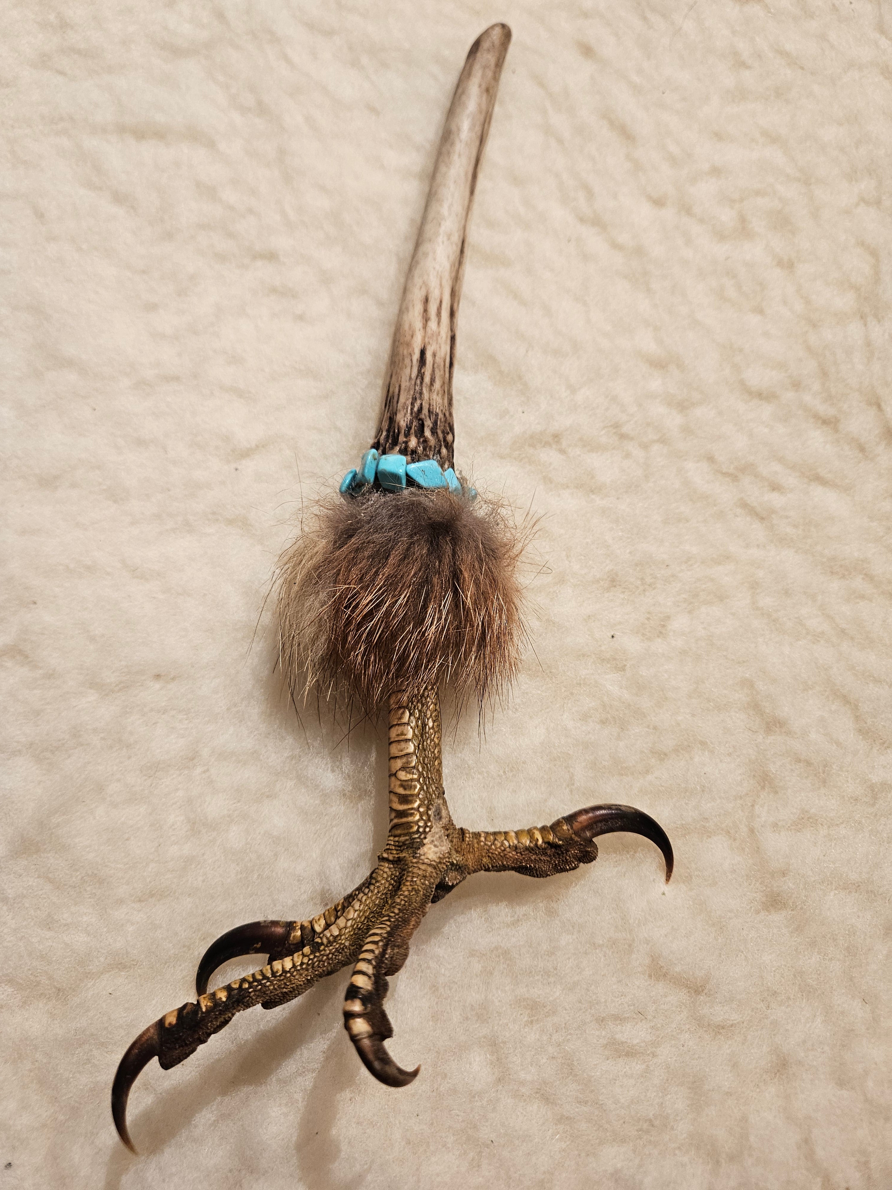 Stav med Musvåkklo - Healingstick - Talkingstick