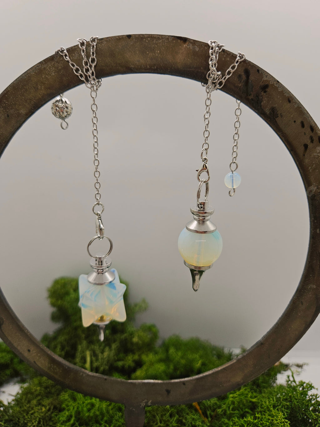 Opalitt Pendel - Rund