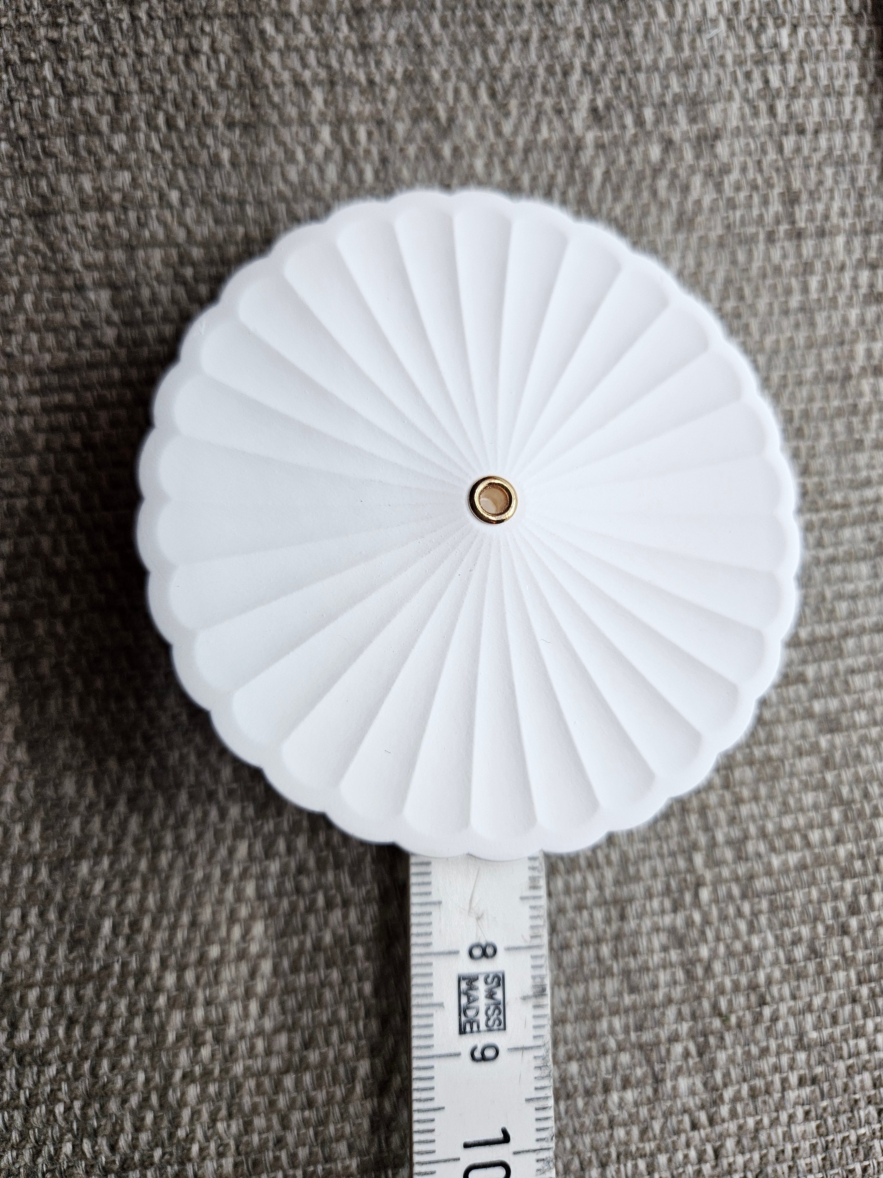 Røkelsesholder Hvit Rund