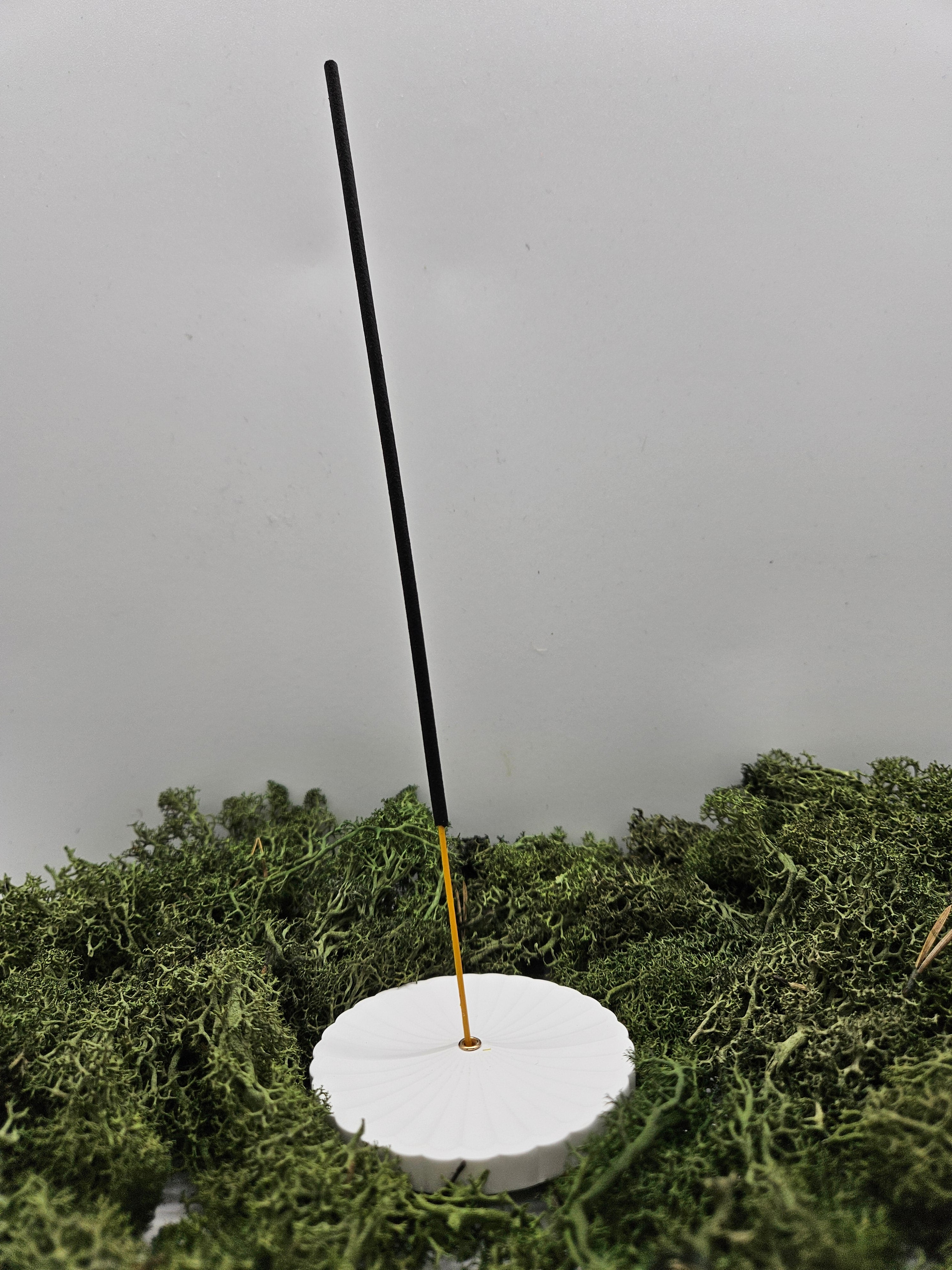 Røkelsesholder Hvit Rund